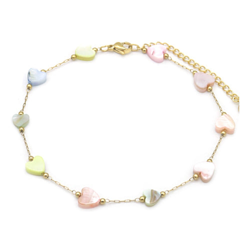 Enkelbandje - Gouden hartje multicolor | MYKK Jewelry