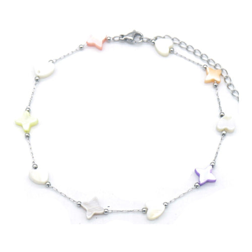 Enkelbandje - Zilveren sterretje multicolor | MYKK Jewelry