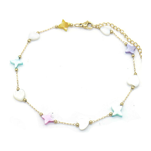 Enkelbandje - Gouden sterretje multicolor | MYKK Jewelry