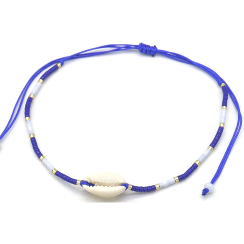 Enkelbandje - Kauri schelp blauw MYKK Jewelry