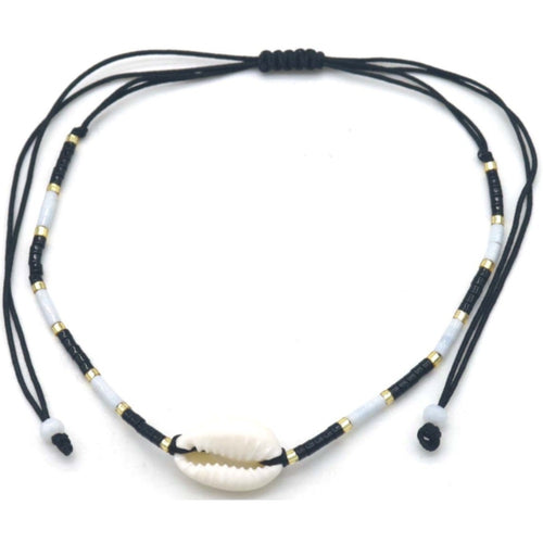 Enkelbandje - Kauri schelp zwart | MYKK Jewelry