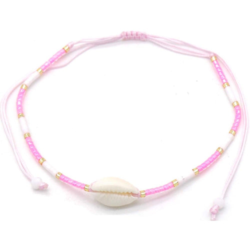 Enkelbandje - Kauri schelp roze MYKK Jewelry
