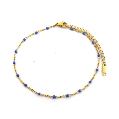 RVS enkelbandje - Goud blauw MYKK Jewelry