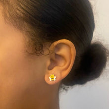 Afbeelding in Gallery-weergave laden, Zilveren kinderoorbellen - Bijtjes goldplated | MYKK Jewelry