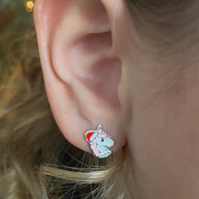 Afbeelding in Gallery-weergave laden, MYKK Jewelry | Kinder sieraden Zilveren kinderoorbellen - Kerst Unicorn