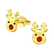 Afbeelding in Gallery-weergave laden, Zilveren kinderoorbellen - Rendier goud | MYKK Jewelry