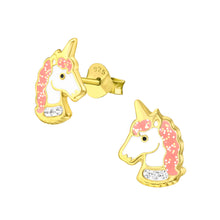 Afbeelding in Gallery-weergave laden, Zilveren kinderoorbellen - Unicorn goud | MYKK