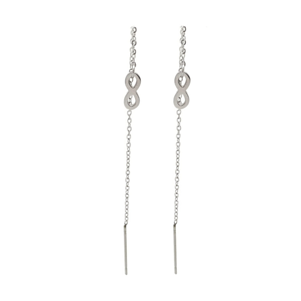 MYKK Jewelry | Oorbellen RVS - Hangers infinity zilver