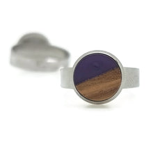 Afbeelding in Gallery-weergave laden, Ring RVS - Hout en resin amethist MYKK Jewelry