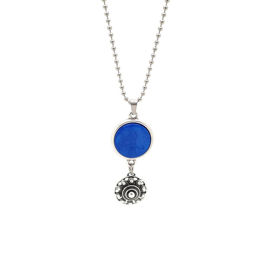 Zeeuwse knop ketting - Gekleurde hanger zeeblauw | MYKK Jewelry
