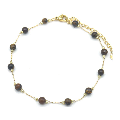 RVS enkelbandje - Goud tijgeroog | MYKK Jewelry