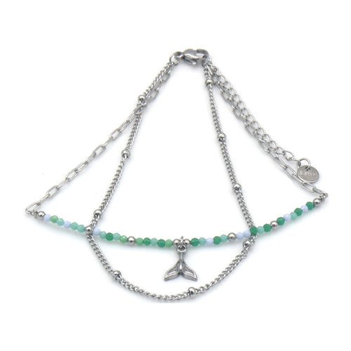 RVS enkelbandje - Zilver whale | MYKK Jewelry