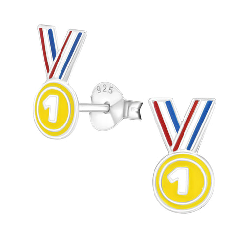 Zilveren kinderoorbellen - Medaille | MYKK Jewelry