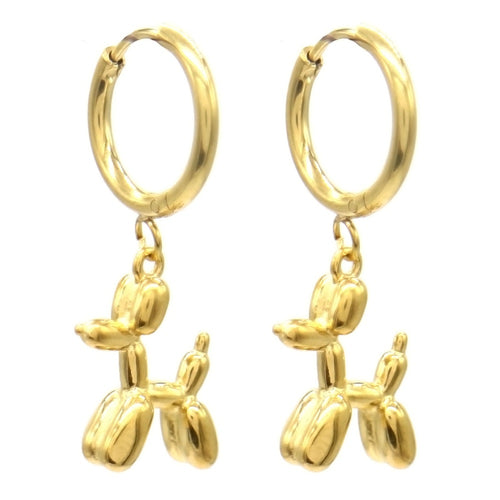 Oorbellen RVS - Hond goud | MYKK Jewelry