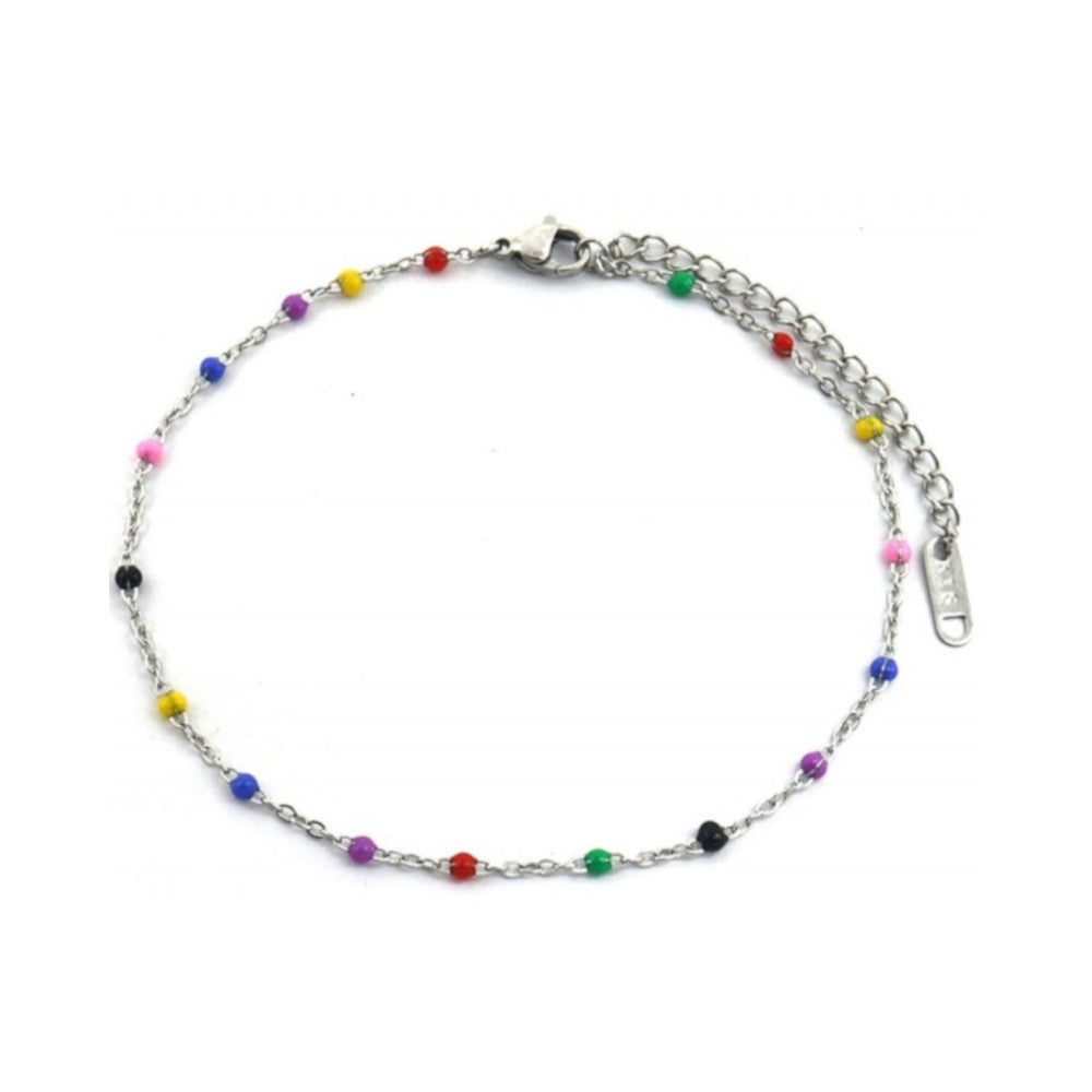 RVS enkelbandje - Zilver multicolor MYKK Jewelry