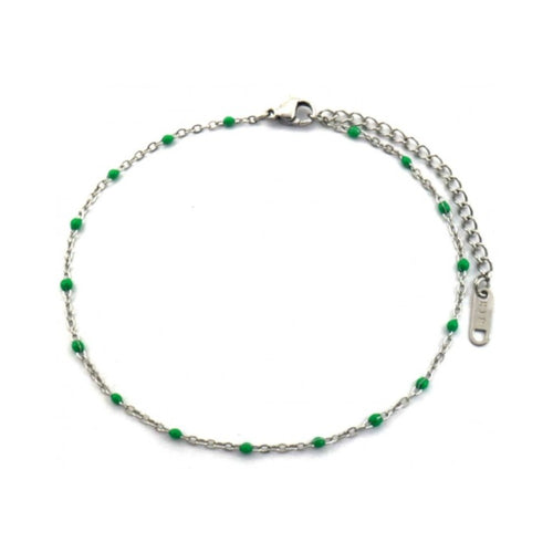 RVS enkelbandje - Zilver groen MYKK Jewelry