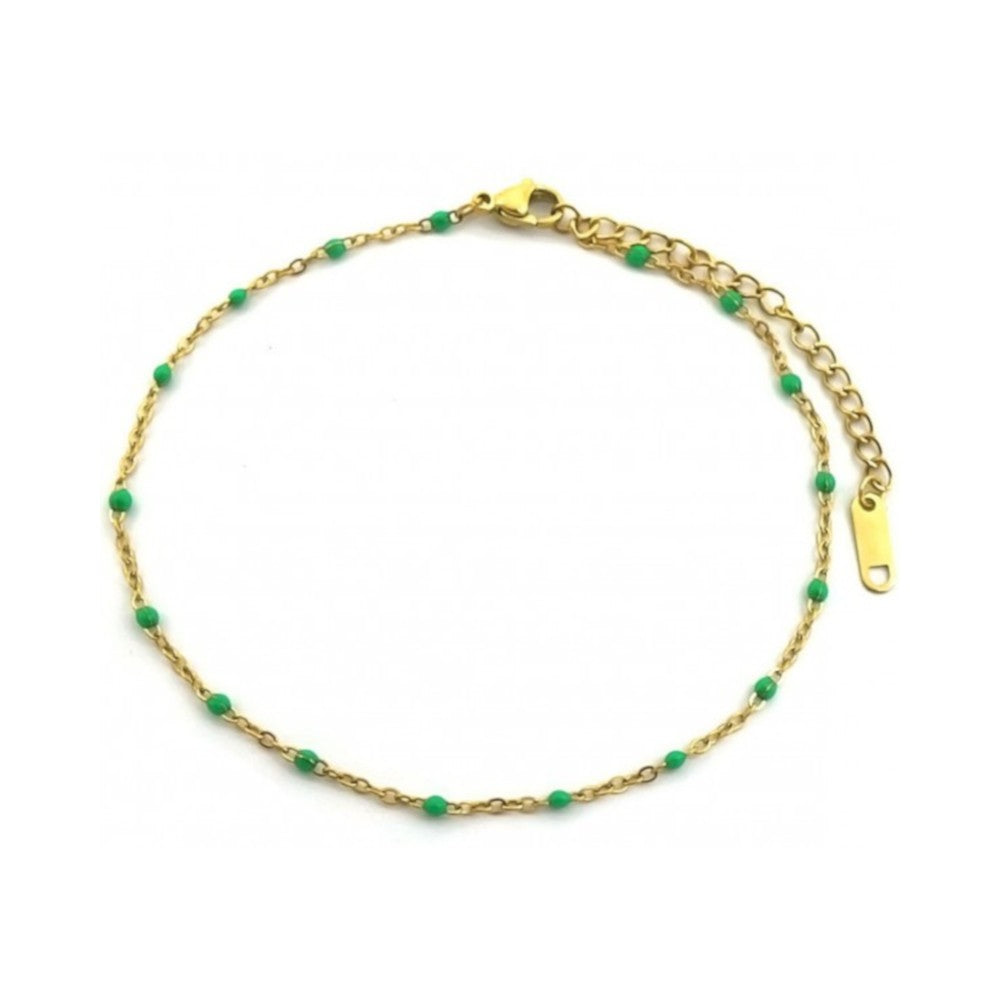 RVS enkelbandje - Goud groen MYKK Jewelry