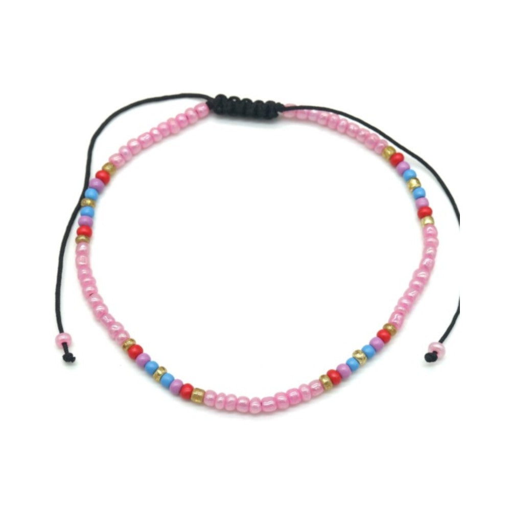 Enkelbandje - Kraaltjes roze MYKK Jewelry