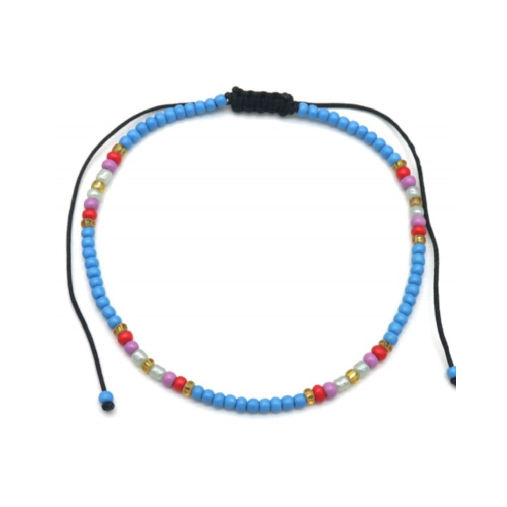 Enkelbandje - Glaskralen blauw MYKK Jewelry