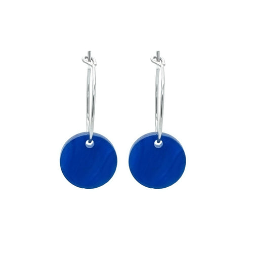 Oorbellen RVS - Kobaltblauw zilver MYKK Jewelry