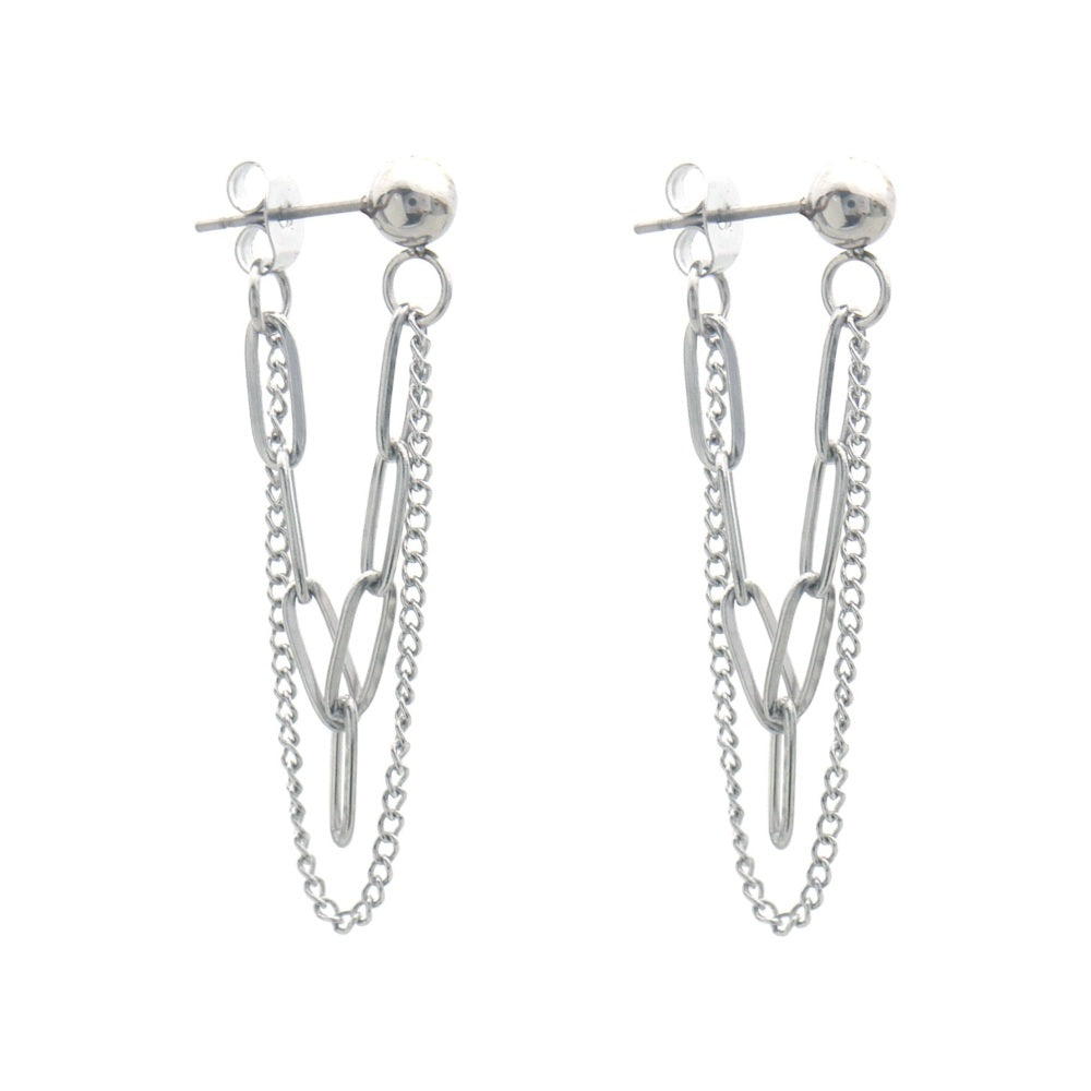 Oorbellen RVS - Ketting zilver | MYKK Jewelry