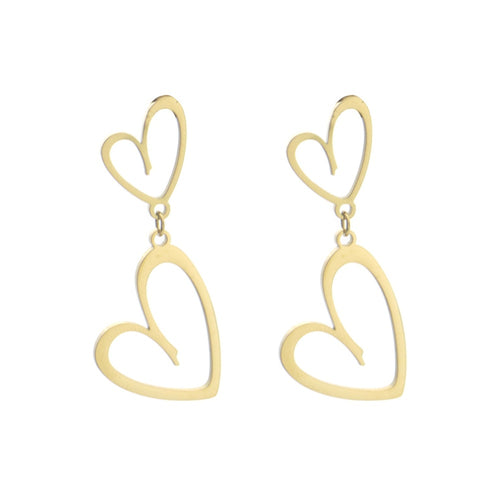 Oorbellen RVS - Harten goud | MYKK Jewelry