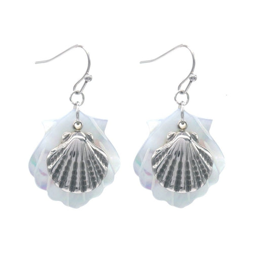 Oorbellen RVS -Schelpen zilver | MYKK Jewelry