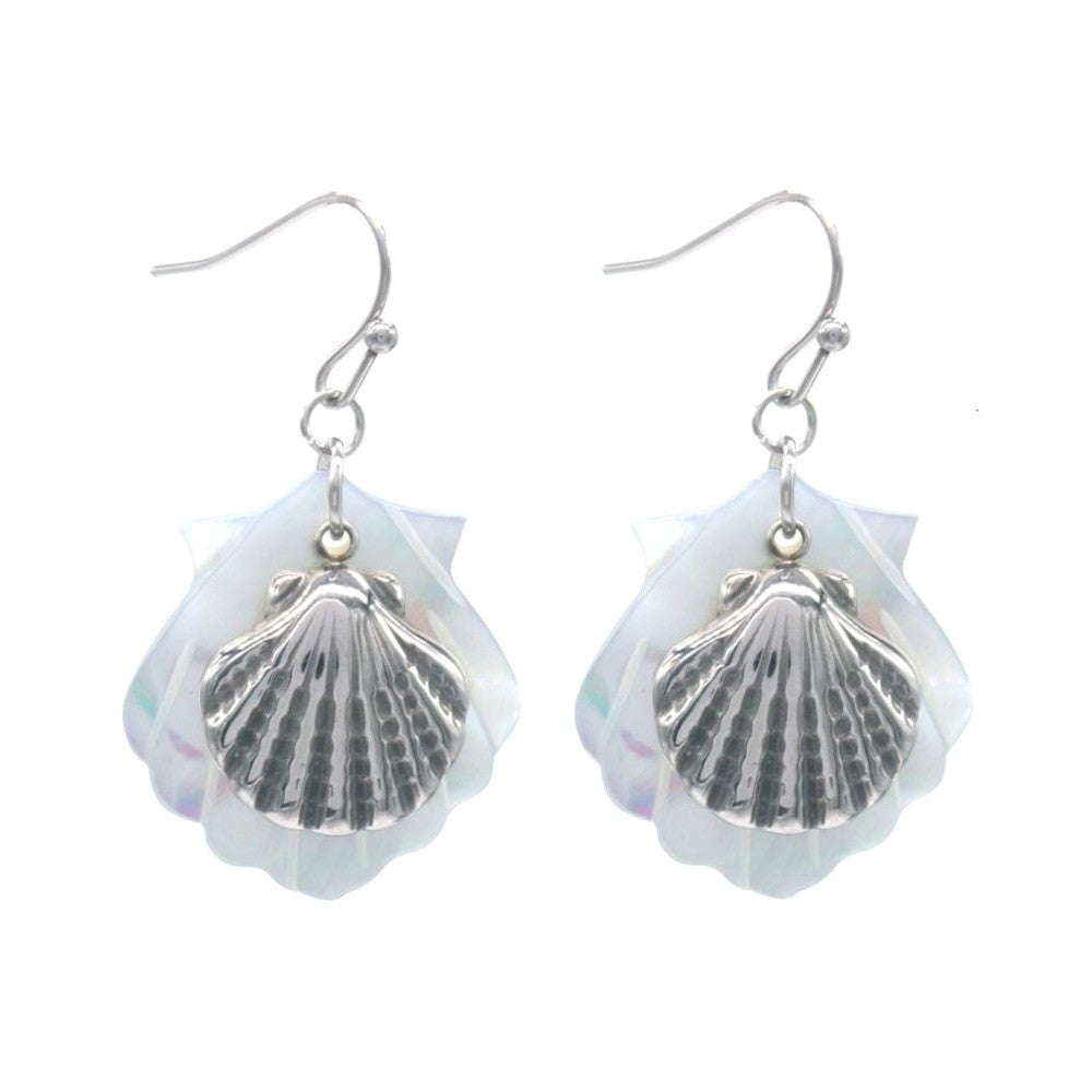 Oorbellen RVS -Schelpen zilver | MYKK Jewelry