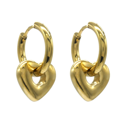 Oorbellen RVS - Hart goud klein | MYKK Jewelry