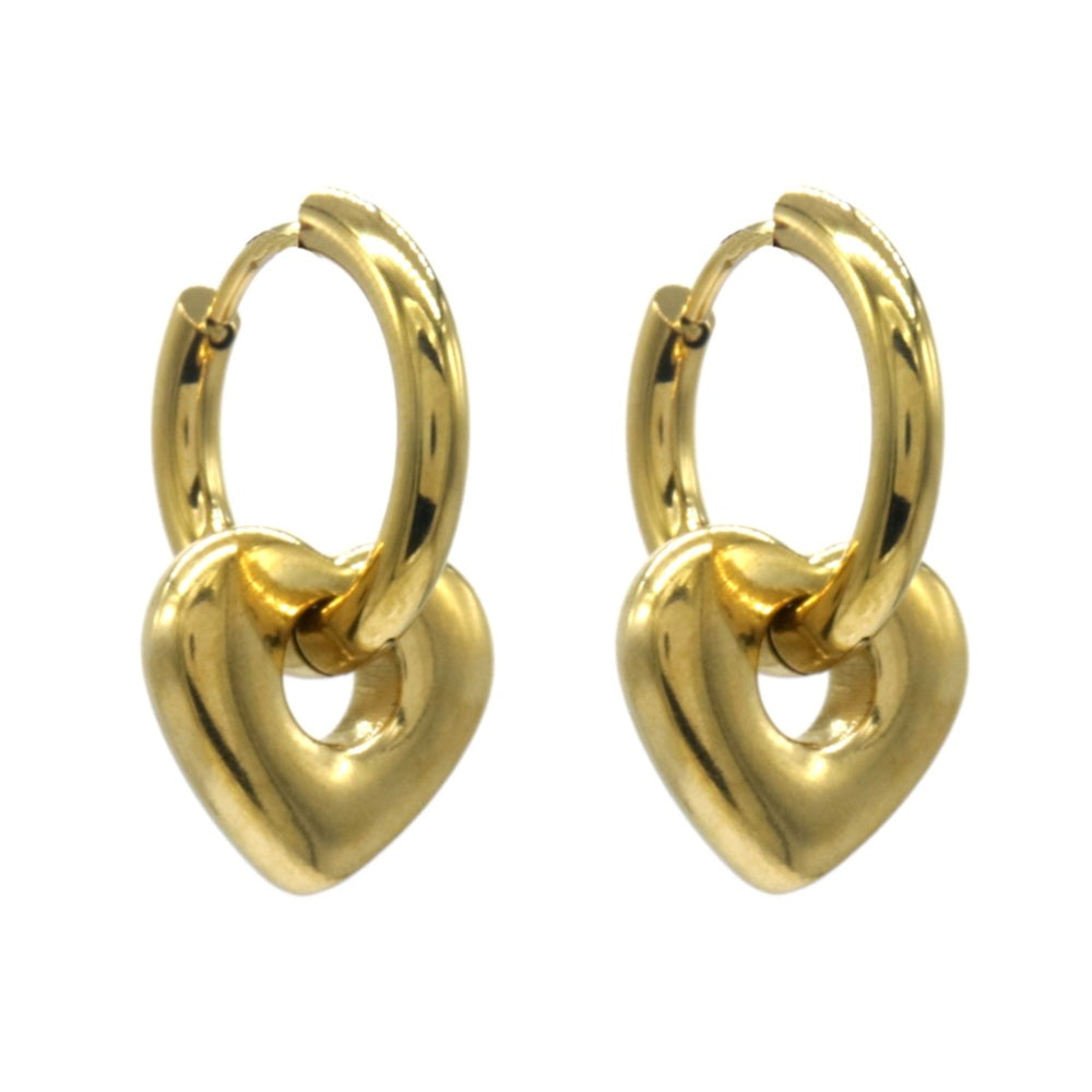 Oorbellen RVS - Hart goud klein | MYKK Jewelry