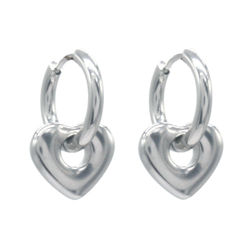 Oorbellen RVS - Hart zilver klein | MYKK Jewelry