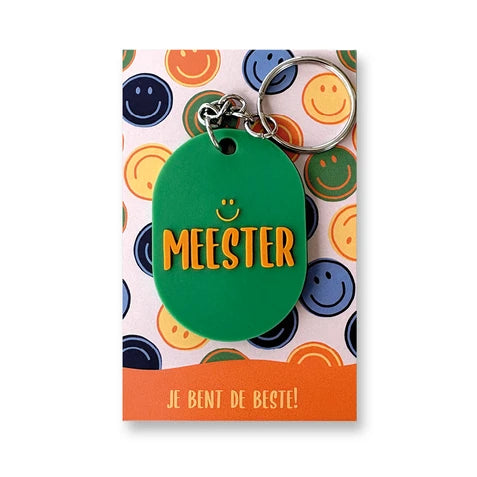 Sleutelhanger met kaart - Meester | MYKK Jewelry