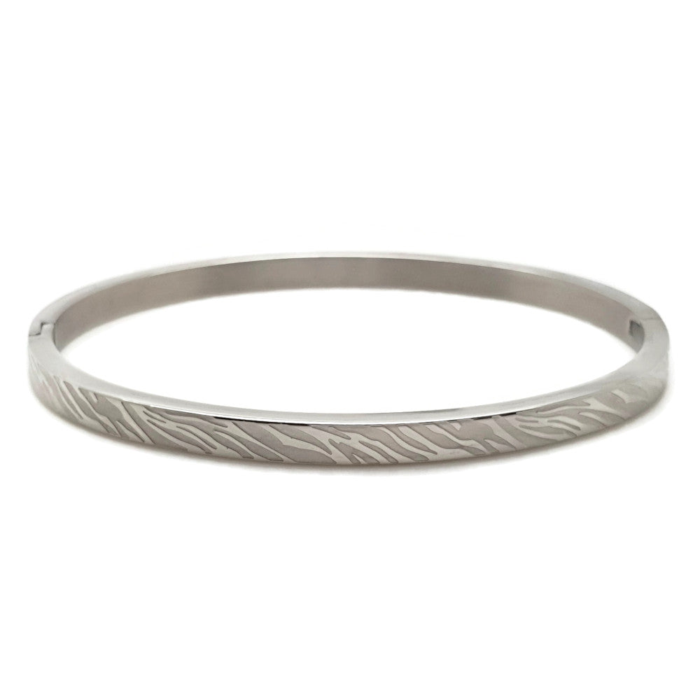 MYKK Jewelry | RVS armband - Bangle zebra zilver