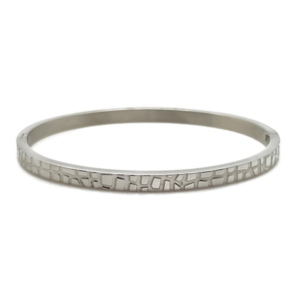 MYKK Jewelry | RVS armband - Bangle krokodil zilver