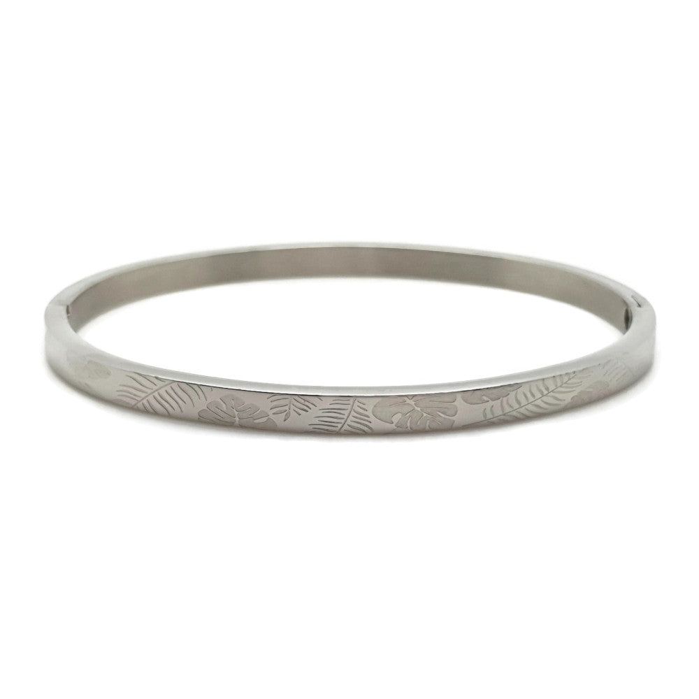 MYKK Jewelry | RVS armband - Bangle blad zilve