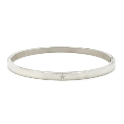 MYKK Jewelry | RVS bangle armband - Sterretje zilver