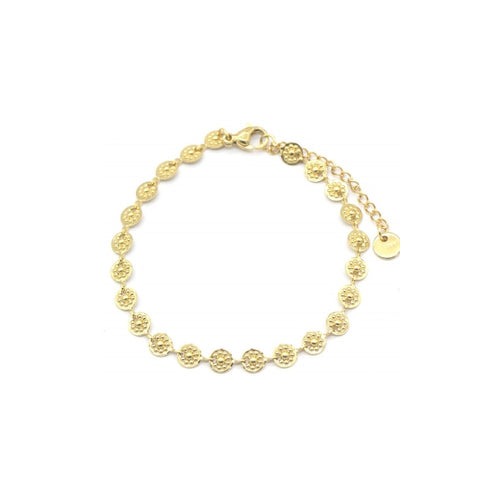 MYKK Jewelry | RVS armband - Bloemetjes goud