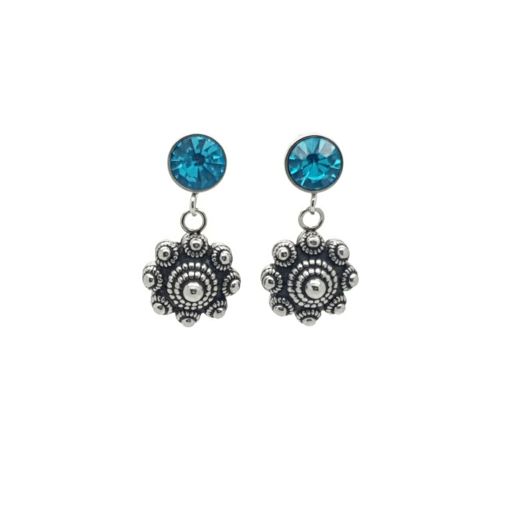 MYKK Jewelry | RVS Zeeuwse knop sieraden oorbellen -Aqua