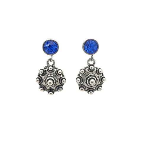 MYKK Jewelry | Sieraden Zeeuwse knop oorbellen - Donkerblauw