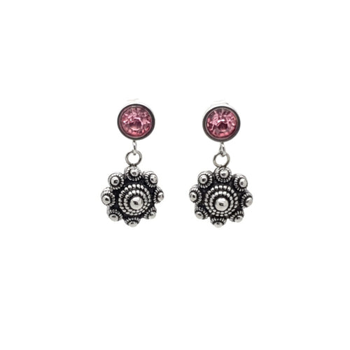 MYKK Jewelry | RVS Zeeuwse knop sieraden oorbellen - Roze