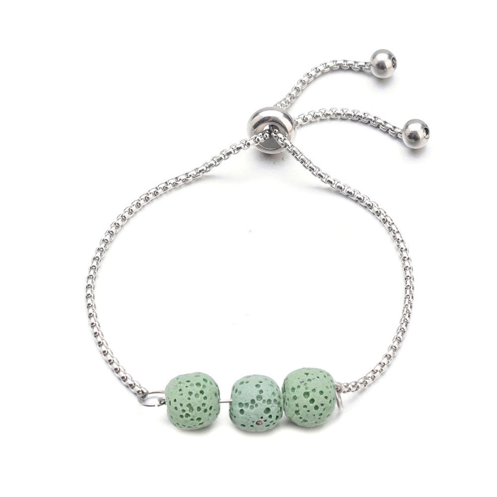 MYKK Jewelry | RVS armband - Lavasteen mint groen
