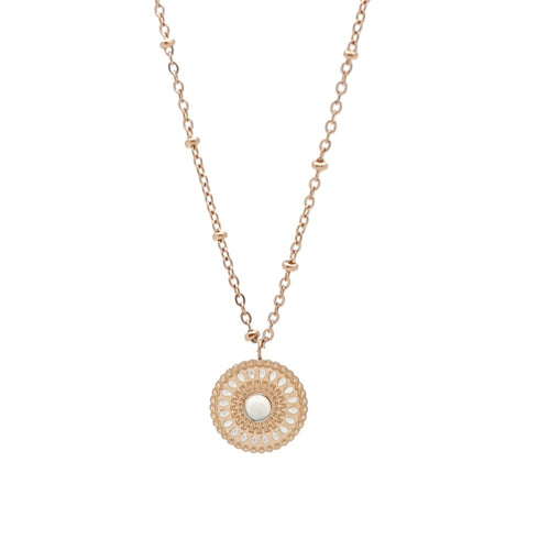 MYKK Jewelry | RVS Ketting - Marmer rose goud