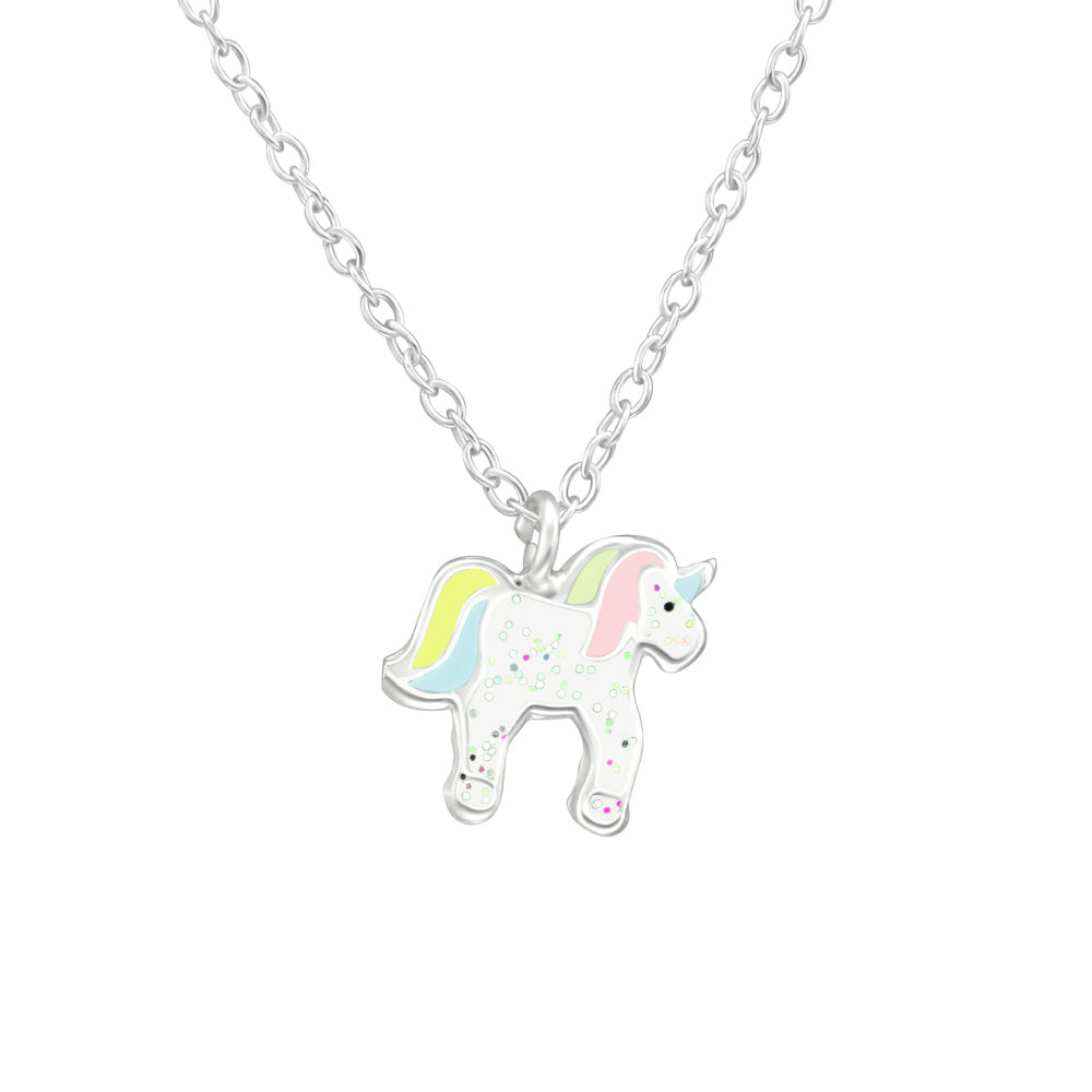 MYKK Jewelry | Kinder sieraden Zilveren kinderketting - Unicorn glitter