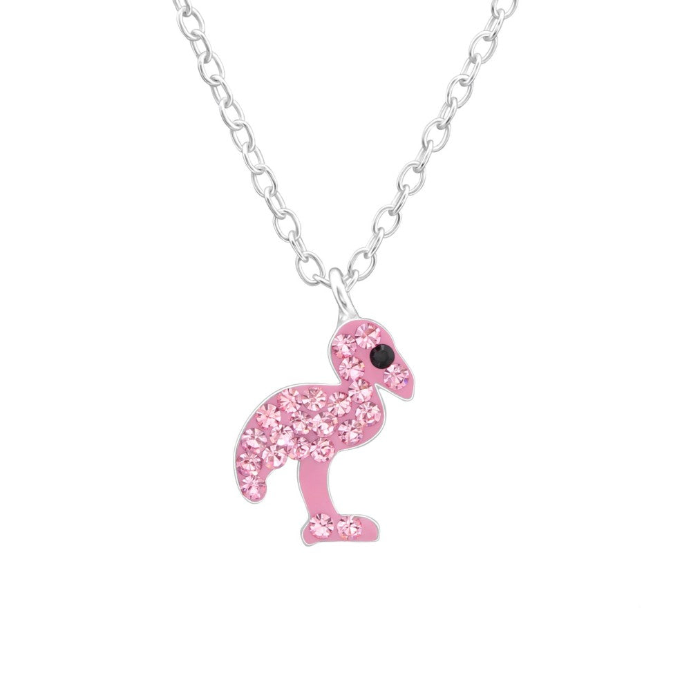 MYKK Jewelry | Kinder sieraden Zilveren kinderketting - Flamingo