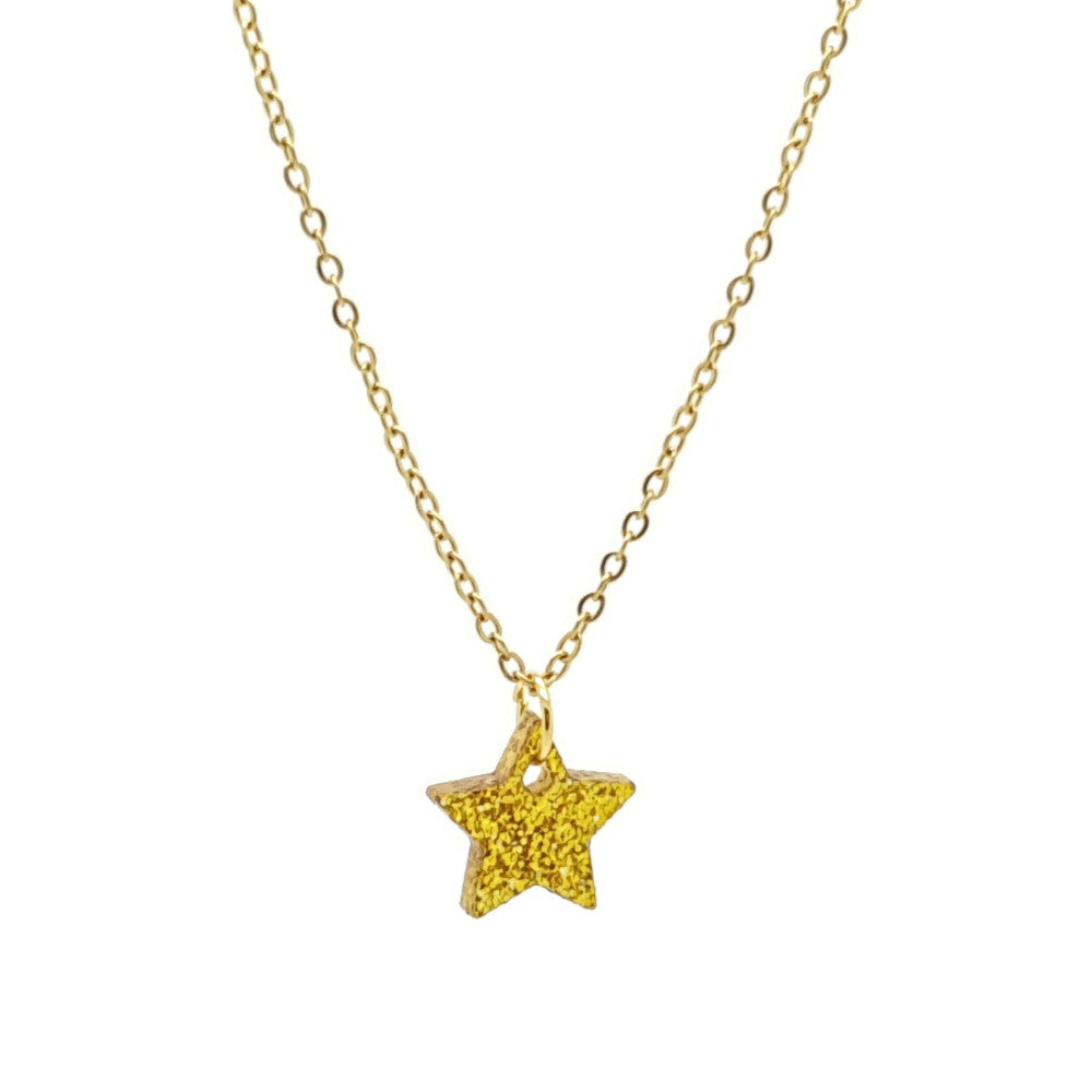Kinderketting RVS goudkleur - Ster goud glitter | MYKK Jewelry