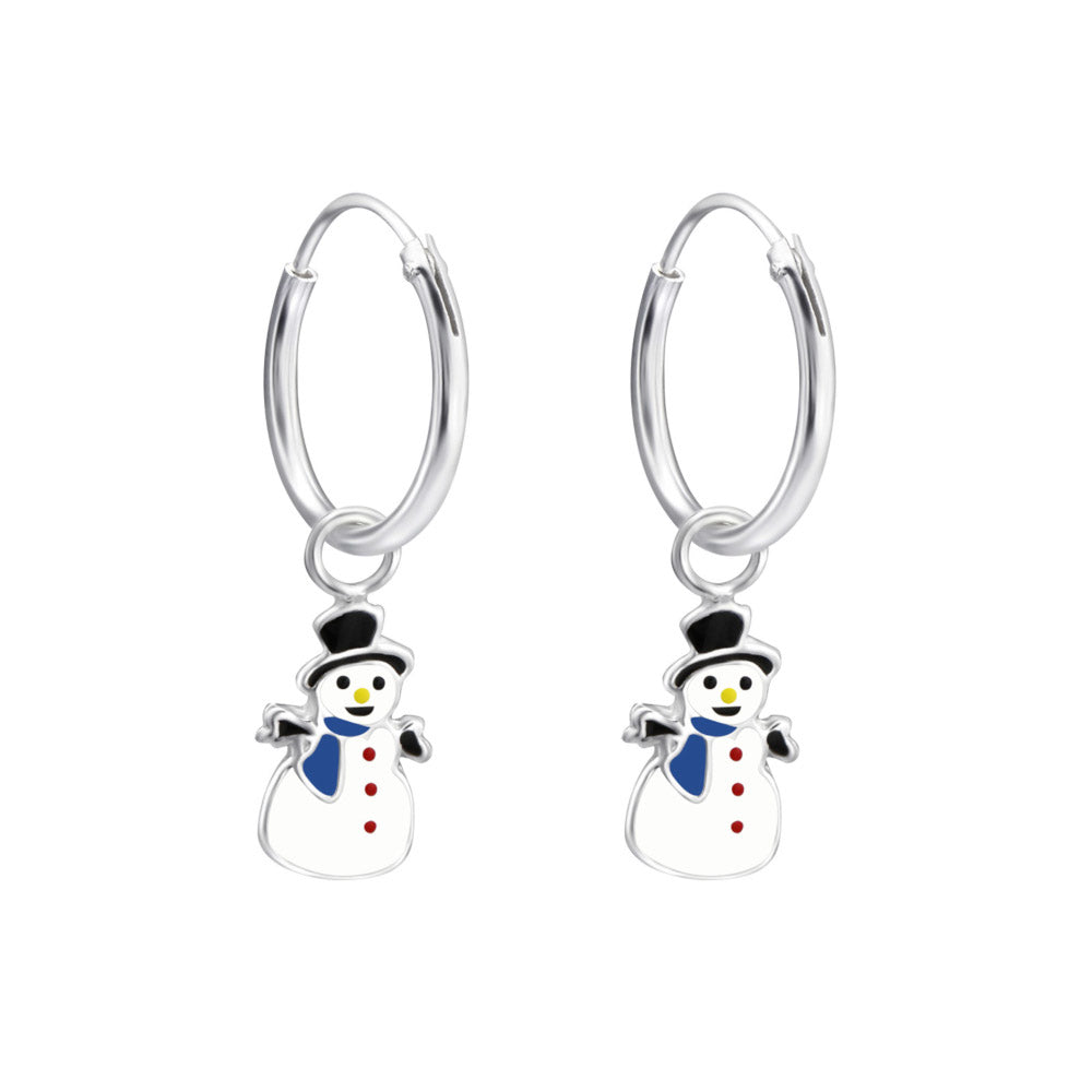 MYKK Jewelry | Kinder sieraden Zilveren kinderoorbellen - Sneeuwpop creolen