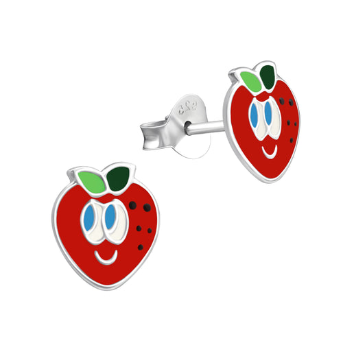 MYKK Jewelry | Kinder sieraden Zilveren kinderoorbellen - Aardbei