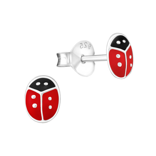 MYKK Jewelry | Kinder sieraden Zilveren kinderoorbellen - Lieveheersbeestje