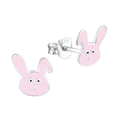 MYKK Jewelry | Kinder sieraden Zilveren kinderoorbellen - Konijn roze