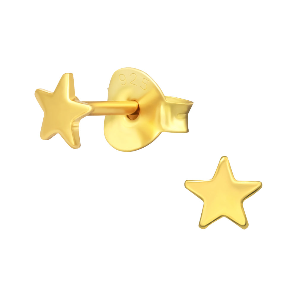 Zilveren kinderoorbellen - Ster gold plated | MYKK Jewelry